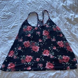 Rose print tank XL